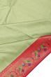 Kanchipuram Silk Brocade Pista Green Saree