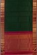 Kanchipuram Silk Checks Dark Green Saree