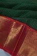 Kanchipuram Silk Checks Dark Green Saree