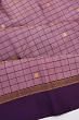 Kanchipuram Silk Checks And Butta Lilac Saree