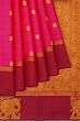 Kanchipuram Silk Checks And Butta Pink Saree