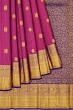 Kanchipuram Silk Vertical Lines And Butta Purple Saree