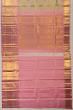 Kanchipuram Silk Vertical Lines And Butta Grey Saree