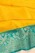 Kanchipuram Silk Horizontal Lines Yellow Saree