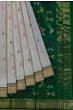 Uppada Silk Butta White Saree With Warli Art Jamdani Pallu