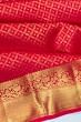 Kanchipuram Silk Criss Cross Checks And Butta Red Saree