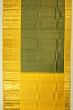 Kanchipuram Silk Horizontal Lines Dark Green Saree