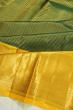 Kanchipuram Silk Horizontal Lines Dark Green Saree