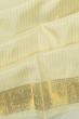 Kanchipuram Silk Vertical Lines Off White Dhoti With Kanduva