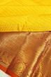 Kanchipuram Silk Checks And Butta Yellow Saree