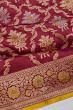 Banarasi Silk Jaal And Butta Maroon Saree