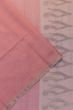 Tussar Plain Pink Saree With Organza Pallu