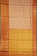 Kanchipuram Silk Tissue Criss Cross Checks And Butta Orange Saree