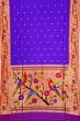 Paithani Silk Butta Violet Saree With Akruthi Border