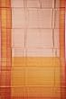 Kanchipuram Silk Tissue Zig Zag Lines Peach Saree