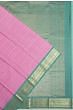 Kanchipuram Silk Horizontal Lines Pink Saree