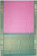 Kanchipuram Silk Horizontal Lines Pink Saree