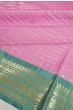 Kanchipuram Silk Horizontal Lines Pink Saree