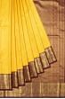 Kanchipuram Silk Zig Zag Lines Mustard Yellow Saree