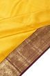 Kanchipuram Silk Zig Zag Lines Mustard Yellow Saree