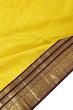 Kanchipuram Silk Brocade Yellow Saree With Ganga Jamuna Border