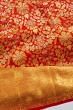 Kanchipuram Silk Brocade Tomato Red Saree