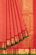 Kanchipuram Silk Horizontal Lines Red Saree