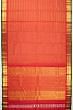 Kanchipuram Silk Horizontal Lines Red Saree