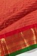 Kanchipuram Silk Horizontal Lines Red Saree