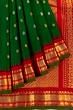 Gadwal Silk Butta Bottle Green Saree