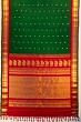 Gadwal Silk Butta Bottle Green Saree