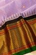 Gadwal Silk Checks And Butta Lavender Saree