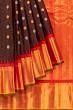 Gadwal Silk Checks And Butta Brown Saree