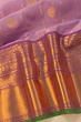 Gadwal Silk Checks And Butta Lavender Saree