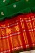 Gadwal Silk Butta Dark Green Saree