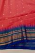 Gadwal Cotton Checks And Butta Pinkish Red Saree