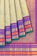 Classic Kanchipuram Silk Butta Cream Saree