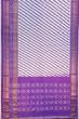 Pochampally Silk Ikat Leheriya White And Violet Saree