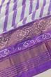 Pochampally Silk Ikat Leheriya White And Violet Saree