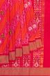 Pochampally Silk Ikat Dual Tone Pink And Orange Saree