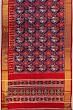 Pochampally Silk Ikat Red And Dark Blue Saree