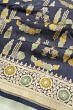 Banarasi Silk Kadwa Butta Midnight Blue Saree