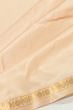 Kanchipuram Silk Plain Cream Dhoti With Kanduva