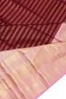 Kanchipuram Silk Horizontal Lines Brown Saree