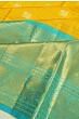 Kanchipuram Silk Checks And Butta Yellow Saree