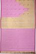 Gadwal Silk Butta Pink And Cream Temple Saree