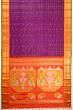 Gadwal Silk Horizontal Lines Purple Saree