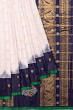 Gadwal Silk Horizontal Lines And Butta White Saree