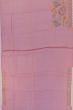 Organza Horizontal Lines Pink Saree With Embroidery And Scallop Border