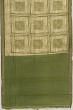 Chanderi Cotton Geometrical Printed Green Saree